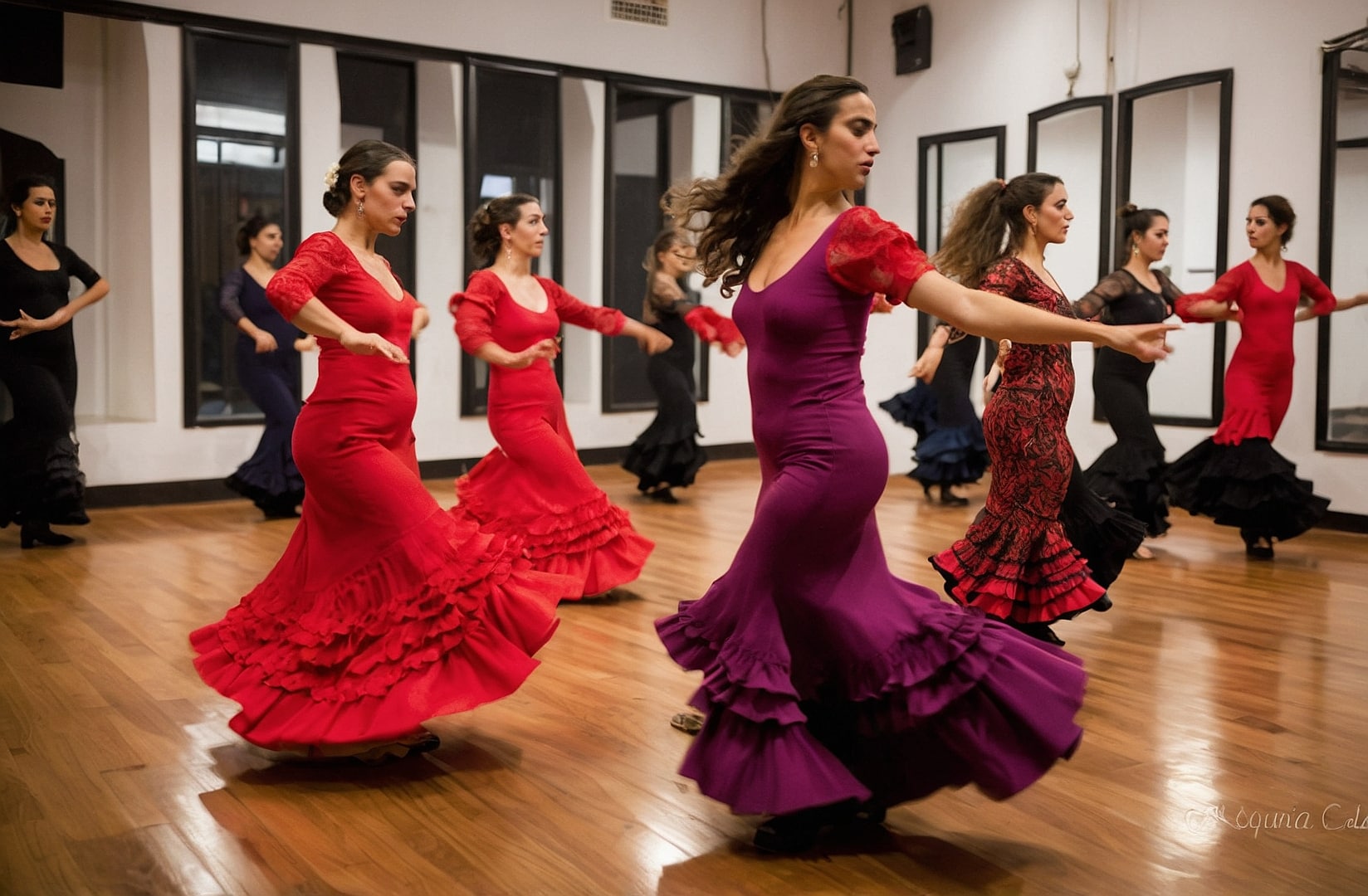Zapatos de flamenco en clase